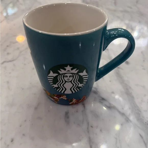 2020 Starbucks Coffee Tea Cup Mug Teal Camo Dogs Collectible Ceramic 10oz EUC - Picture 2 of 5